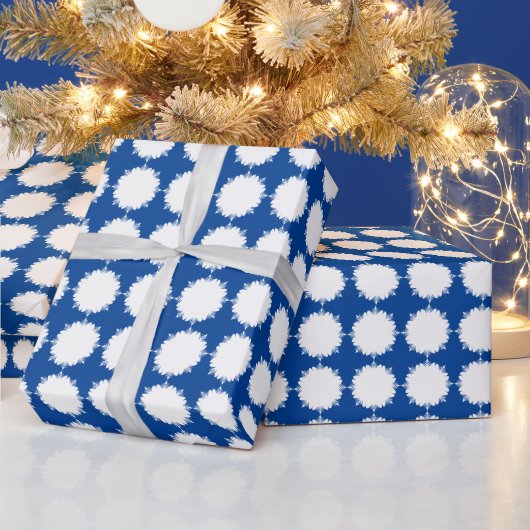 Kerstdiep blauw en wit cadeaupapier (Feestdagen)