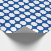 Kerstdiep blauw en wit cadeaupapier (Hoek)