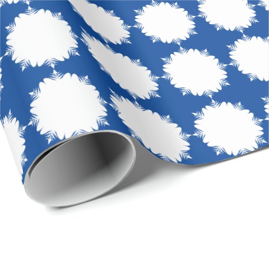 Kerstdiep blauw en wit cadeaupapier (Rol Hoek)