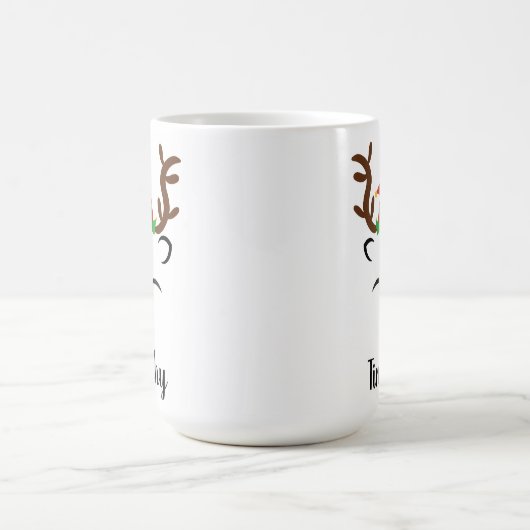 Kerstdier Roodneus elf pet op maat Koffiemok (Center)