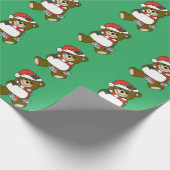 Kerstdier Santa Teddy Bear Art Cadeaupapier (Hoek)