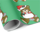 Kerstdier Santa Teddy Bear Art Cadeaupapier (Rol Hoek)