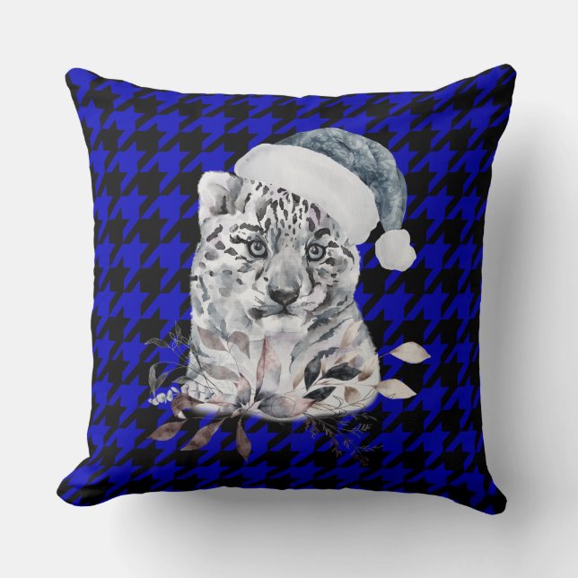 Kerstdierblauwe controleur/PLaid Pillow Kussen (Voorkant)