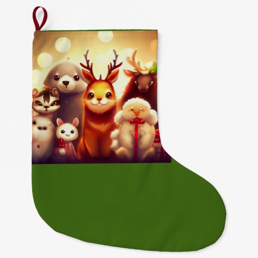 Kerstdieren 1 grote kerstsok (Voorkant)