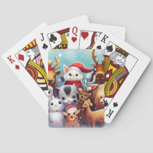 Kerstdieren (2) pokerkaarten