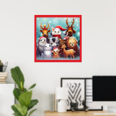 Kerstdieren 2 poster (Thuiskantoor)