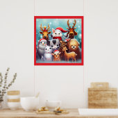 Kerstdieren 2 poster (Keuken)