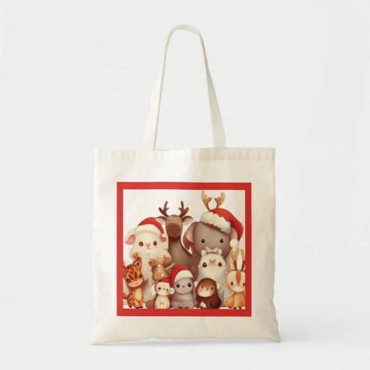 Kerstdieren 3 Canvas tas (Voorkant)