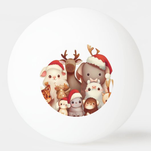 Kerstdieren (3) pingpongbal (Voorkant)