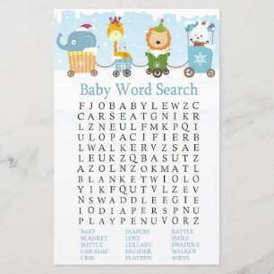 Kerstdieren Baby shower Word Search