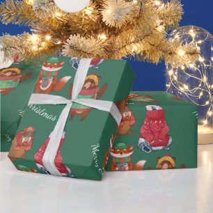 Kerstdieren Cadeaupapier
