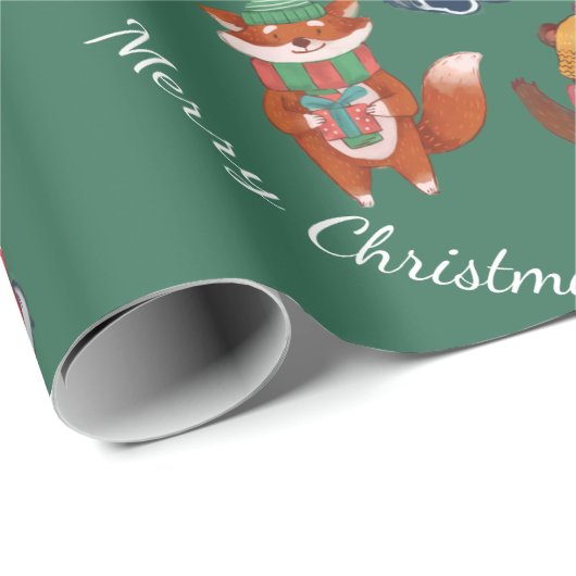 Kerstdieren Cadeaupapier (Rol Hoek)