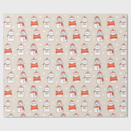 Kerstdieren Cadeaupapier (Vlak)