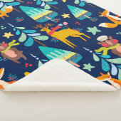 Kerstdieren en kerstbomen patroon sherpa deken (3/4)