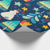 kerstdieren en symbolen patroon 2a cadeaupapier (Hoek)