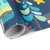 kerstdieren en symbolen patroon 2a cadeaupapier (Rol Hoek)