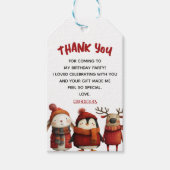 Kerstdieren Feestelijke Kerstmis Kids Verjaardag D Cadeaulabel (Voorkant)