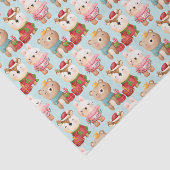 Kerstdieren in een feestpatroon tissuepapier (Detail)