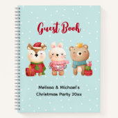 Kerstdieren in feestelijke kleding notitieboek (Voorkant)