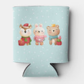 Kerstdieren in feestkleding blikjeskoeler (Voorkant)