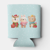 Kerstdieren in feestkleding blikjeskoeler (Achterkant)