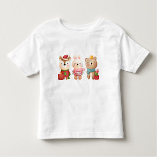 Kerstdieren in feestkleding kinder shirts