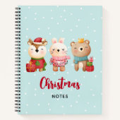 Kerstdieren in feestkleding notitieboek (Voorkant)