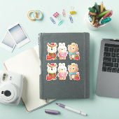 Kerstdieren in feestkleding sticker (iPad Cover)