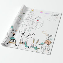 KERSTDIEREN IN HET BOS INKAPKADO PAPIER