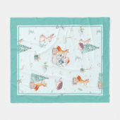 Kerstdieren in het winterwonderland fleece deken (Voorkant (Horizontaal))