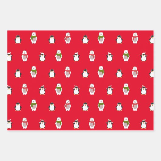 Kerstdieren Inpakpapier Vel (Voorkant)