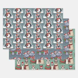 Kerstdieren Inpakpapier Vel