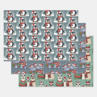 Kerstdieren Inpakpapier Vel