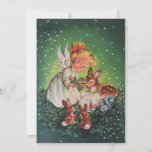 Kerstdieren:  kerstmeisjes feestdagenkaart<br><div class="desc">Kerstman  Angel Girl-Kaart om dieren te voeden.</div>