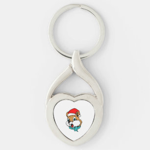 Kerstdieren Kerstmis — kerstmop Santa Sleutelhanger