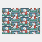 Kerstdieren, Leeuw, Polar Beer & Ezel Inpakpapier Vel (Voorkant 2)