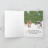 Kerstdieren op de Noordpool Feestdagen Kaart (Binnen)