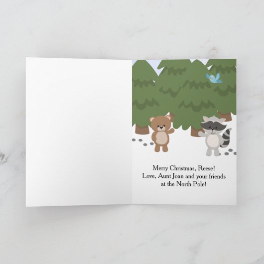 Kerstdieren op de Noordpool Feestdagen Kaart (Binnen)