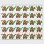 Kerstdieren puppy cadeaupapier (Vlak)