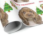 Kerstdieren puppy cadeaupapier (Rol Hoek)