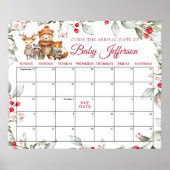 Kerstdieren raden vervaldatum kalender poster (Voorkant)