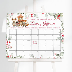 Kerstdieren raden vervaldatum kalender poster