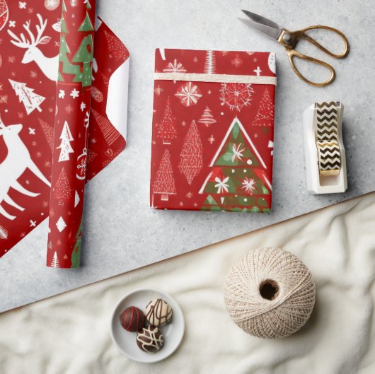 Kerstdieren Santa Claus Verpakkingsdocument Cadeaupapier (Crafts)