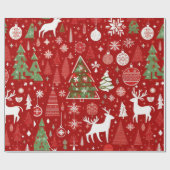 Kerstdieren Santa Claus Verpakkingsdocument Cadeaupapier (Vlak)