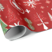 Kerstdieren Santa Claus Verpakkingsdocument Cadeaupapier (Rol Hoek)