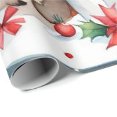 Kerstdieren Santa Claus Verpakkingsdocument Cadeaupapier (Rol Hoek)