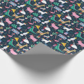 Kerstdieren, Schattige naadloos ontwerp. Cadeaupapier (Hoek)