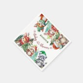 Kerstdieren Winter Baby shower Servet (Hoek)