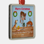 Kerstdierenarts kerstversier Vet Tech Metalen Ornament (Rechts)