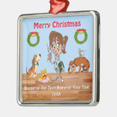 Kerstdierenarts kerstversier Vet Tech Metalen Ornament (Links)